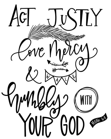 Act Justly Love Mercy Micah 6 8 Printable Etsy
