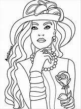 Coloring Pages Adults Adult Blank Book Girl Face People Colouring Books Color Sheets Faces Girls Women Beautiful Drawing Fashion Wilson sketch template