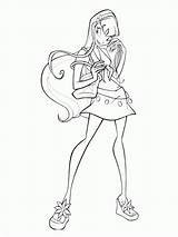 Coloring Winx Stella Pages Drawing sketch template