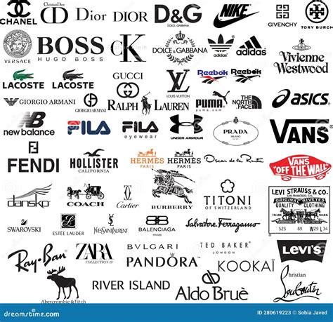 top clothing brands logos set    popular logo vector eps