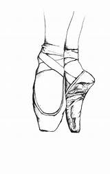 Shoe Ballerina Pointe Printable sketch template
