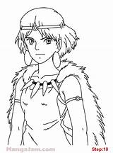 Mononoke Princess Ghibli Studio Draw Easy Anime Characters Sketches Mangajam Drawings Choose Board sketch template