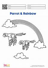 Rainbow Coloring Pages Kids Kidpid Parrot sketch template