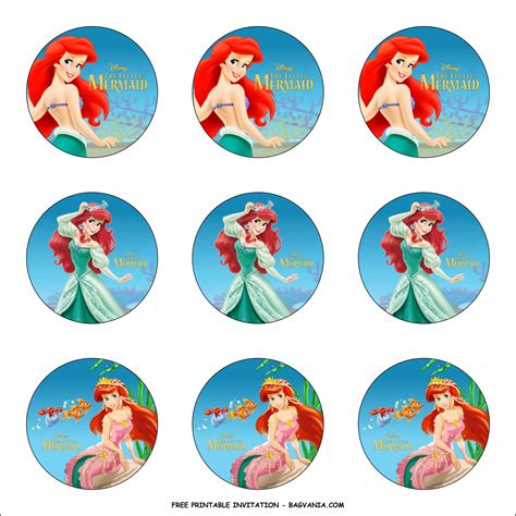 printable ariel   mermaid birthday party kits template