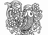 Coloring Fish Pages Koi Japanese Drawing Detailed Outline Leg Chicken Adults Coy Printable Walleye People Realistic Getcolorings Getdrawings Color Paintingvalley sketch template