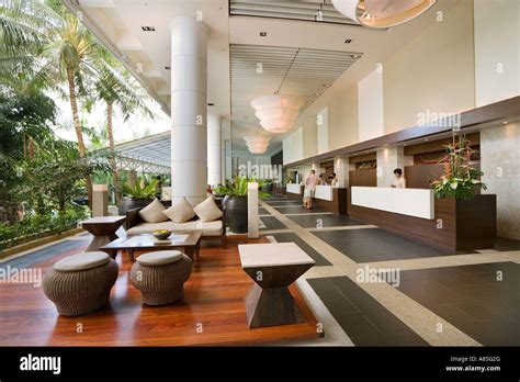 lobby  reception   hilton phuket arcadia resort  spa karon phuket thailand stock