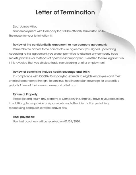 separation  employment letter printable form templates