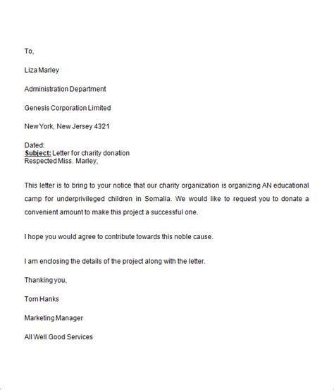 donation request letter templates  ms word