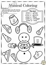 Winter Themed Coloring Music Pages Musical Teacherspayteachers Contains Spaces Lines Set sketch template