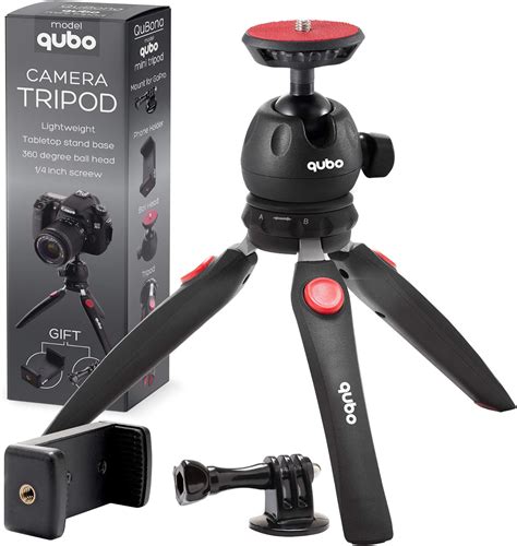 qubo mini tripod camera holder premium tabletop small phone tripod