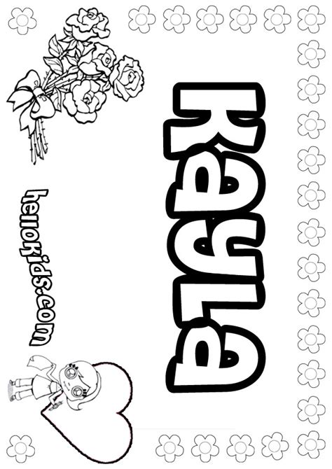 names  kayla  bubble letters coloring pages coloring pages