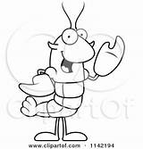 Mascot Clipart Lobster Waving Crawdad Character Vector Coloring Cartoon Cory Thoman Outlined Chef Royalty Crawfish 2021 Clipartof sketch template