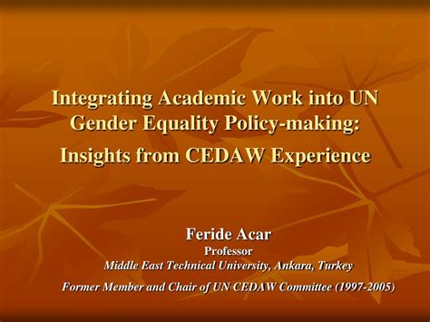 ppt integrating academic work into un gender equality policy making