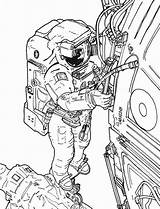Astronaut Wonder sketch template