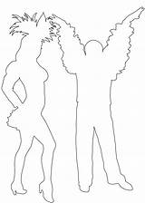Samba Dance Silhouettes Vector Outline Coloring Pages Drawing sketch template