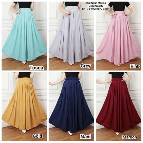 Rok Maxi Payung Panjang Wanita Jumbo Long Skirt Gaby Pink Lazada