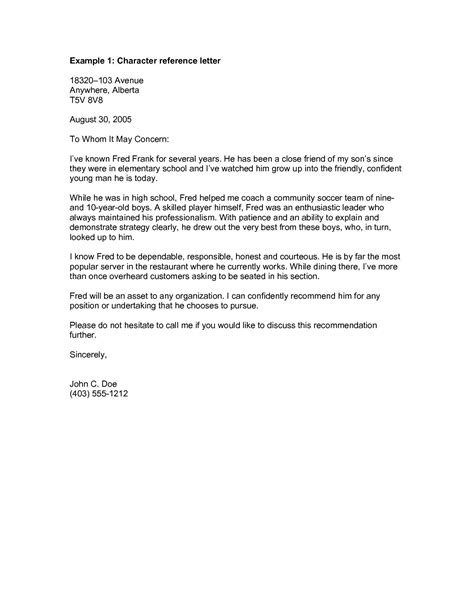 sample reference letter  court personal reference letter sample