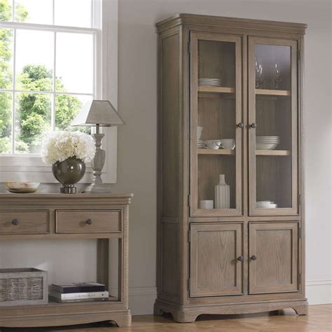 welford oak grey glass display cabinet  price