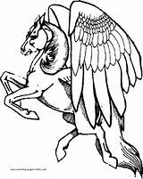 Coloring Pages Pegasus Fantasy Medieval Color Kids Printable Realistic Sheets Princess Colouring Getcolorings Print Horses sketch template