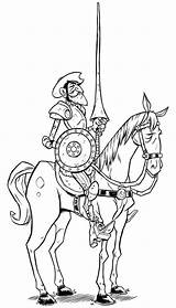 Quixote Quichotte Mancha sketch template
