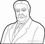 Taft William Howard President Clipart Presidents American Outline Classroomclipart Graphics Members Transparent Available Illustrations sketch template