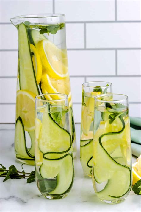 spa water  lemons  cucumbers food folks  fun
