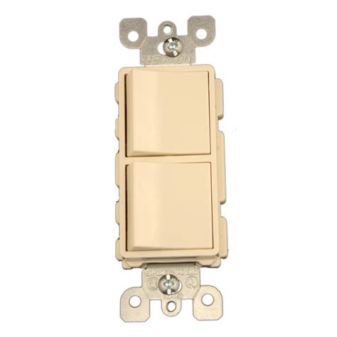 leviton  amp decora commercial grade combination    rocker switches light almond