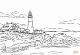 Portland Coloriage Lighthouses Webstockreview Faro Budynki Drukuj Supercoloring sketch template