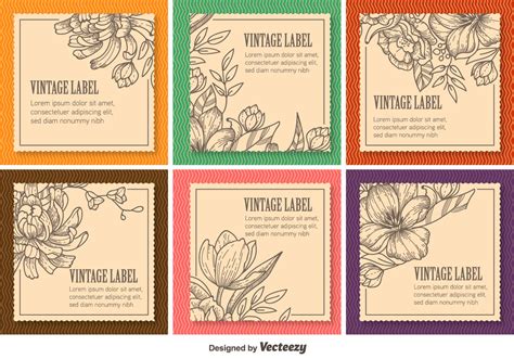 floral vintage labels download free vector art stock