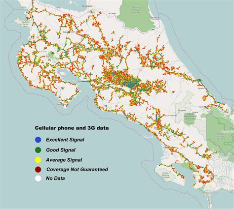 cell phone data coverage map  costa rica