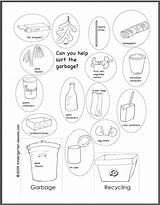 Recycling Worksheets Kids Worksheet Kindergarten Lessons Drawing Activity Garbage Compost Sorting Landfill Items Getdrawings sketch template