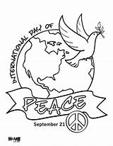 Peace Coloring International Pages Activities Kids Drawing Worksheets Crafts Color Children Word Grade Sketch Education First School Preschool Sept Arts sketch template