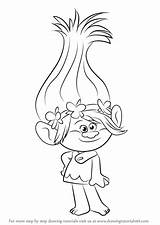 Trolls Poppy Princess Draw Troll Drawing Step Coloring Pages Drawingtutorials101 Hair Outline Drawings Color Kids Printable Cartoon Disney Learn Sheets sketch template