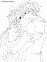 Anime Pages Coloring Sad Couples Getcolorings Getdrawings sketch template