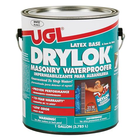 drylok  gal white masonry waterproofer   home depot