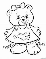 Coloring Teddy Bear Girls Pages Crayola Printable Print Lovely Book sketch template