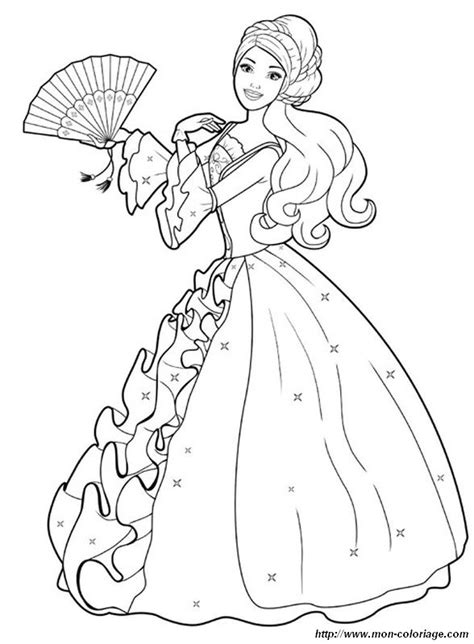 coloring prince princess page barbie   beautiful dress