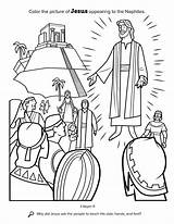 Coloring Mormon Nephites Lds Nephi Dibujos Appearing Aparece Savior Aos sketch template