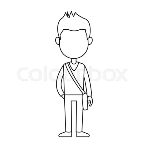 cartoon young boy student avatar stock vector colourbox