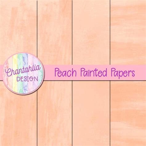 digital papers featuring painted peach designs