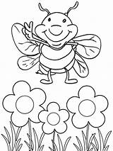 Coloring Cicada Smiling Cartoon Pages sketch template