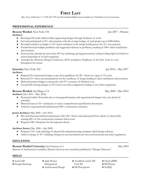 civil engineer resume examples   resume worded resume worded