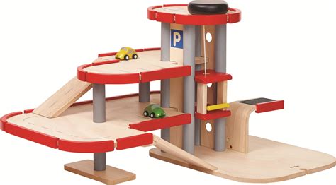 plan toys houten speelgoed garage