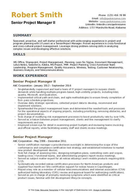construction project manager resume sample master  template document