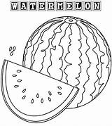 Watermelon Draw Fruits Getdrawings sketch template