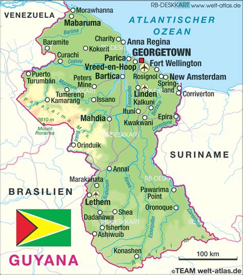 map  guyana country welt atlasde