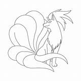 Pokemon Ninetales Lineart Nine Pages Tails Coloring Deviantart Colouring Color Super sketch template