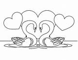 Pages Coloring Swan Heart Symbol Swans Drawing Getdrawings Printable Color Getcolorings Batch sketch template