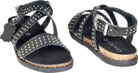 costes dames sandalen met studs western zwart schoenennl