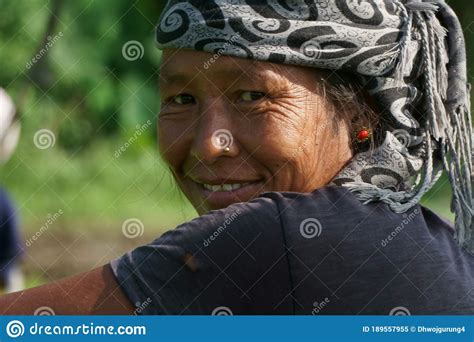 Chitwan Nepal September 2020 Nepali Village Woman Posing For A Camera